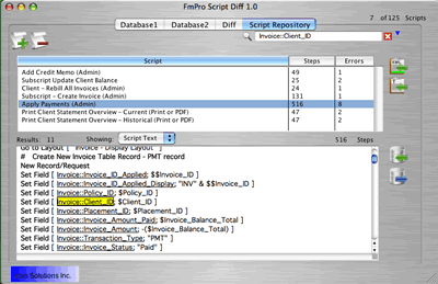 FmPro Script Diff - Fieldname Search