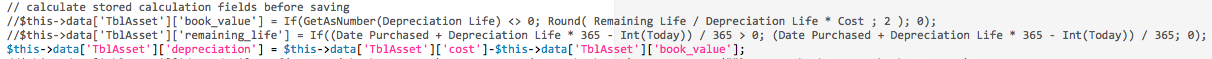 Stored Calculation Fields